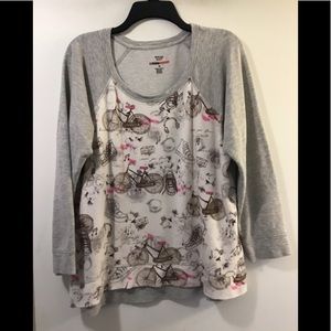 Style & Co Sweatshirt 1X bikes embellished